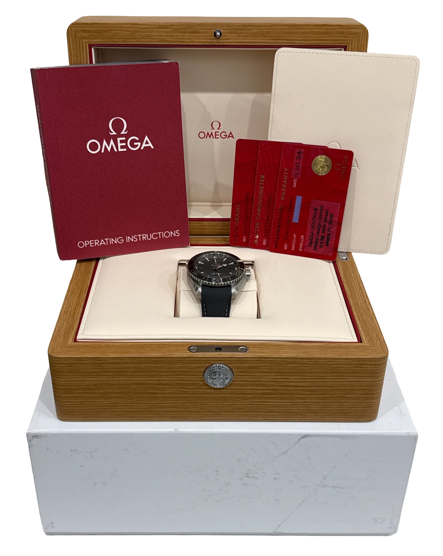 2024 PAPERS Omega Seamaster Planet Ocean 600M GRAY Steel 215.32.44.21.01.002 BOX