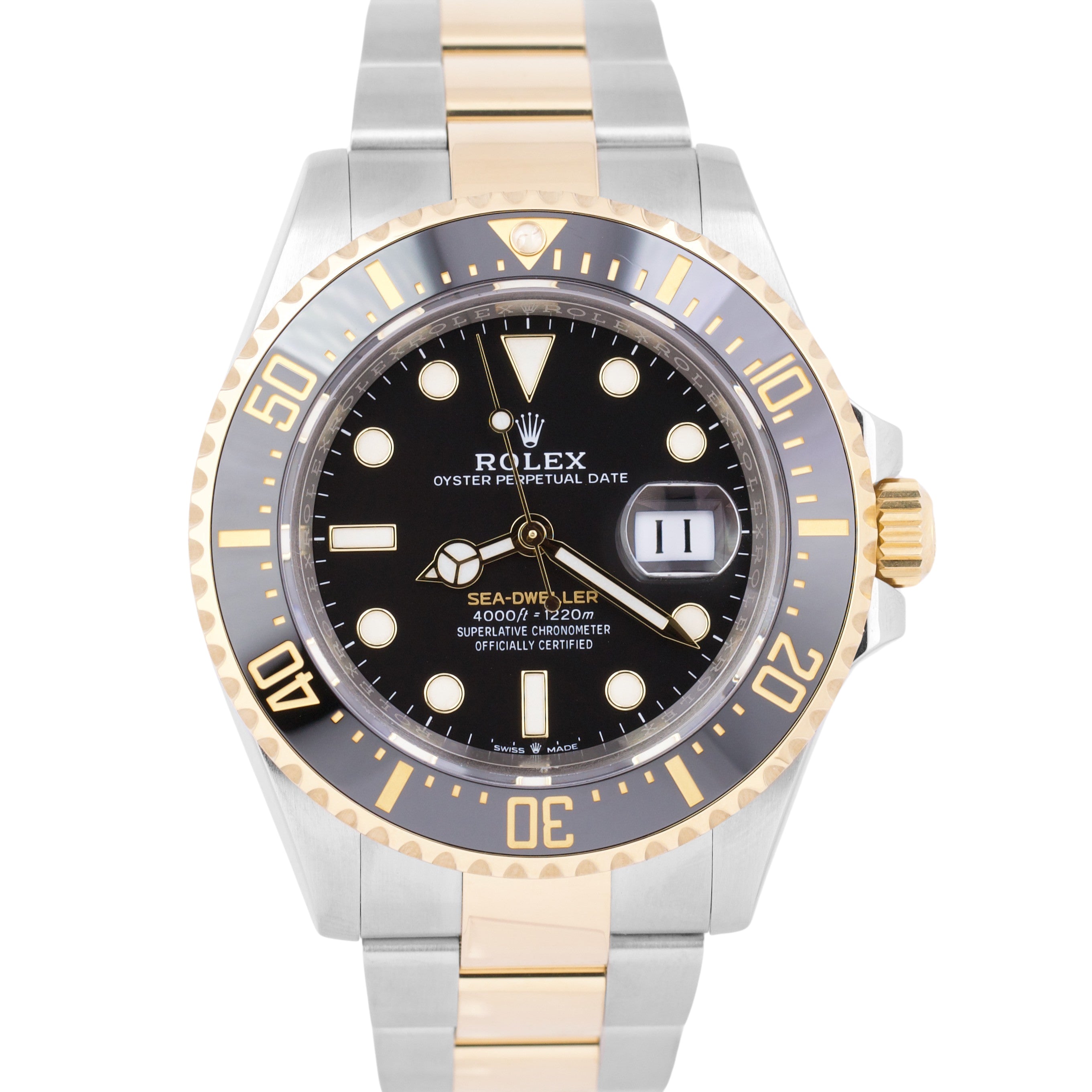 MINT 2022 PAPERS Rolex Sea Dweller 43mm Two Tone 18K Gold Steel Black 126603 B P