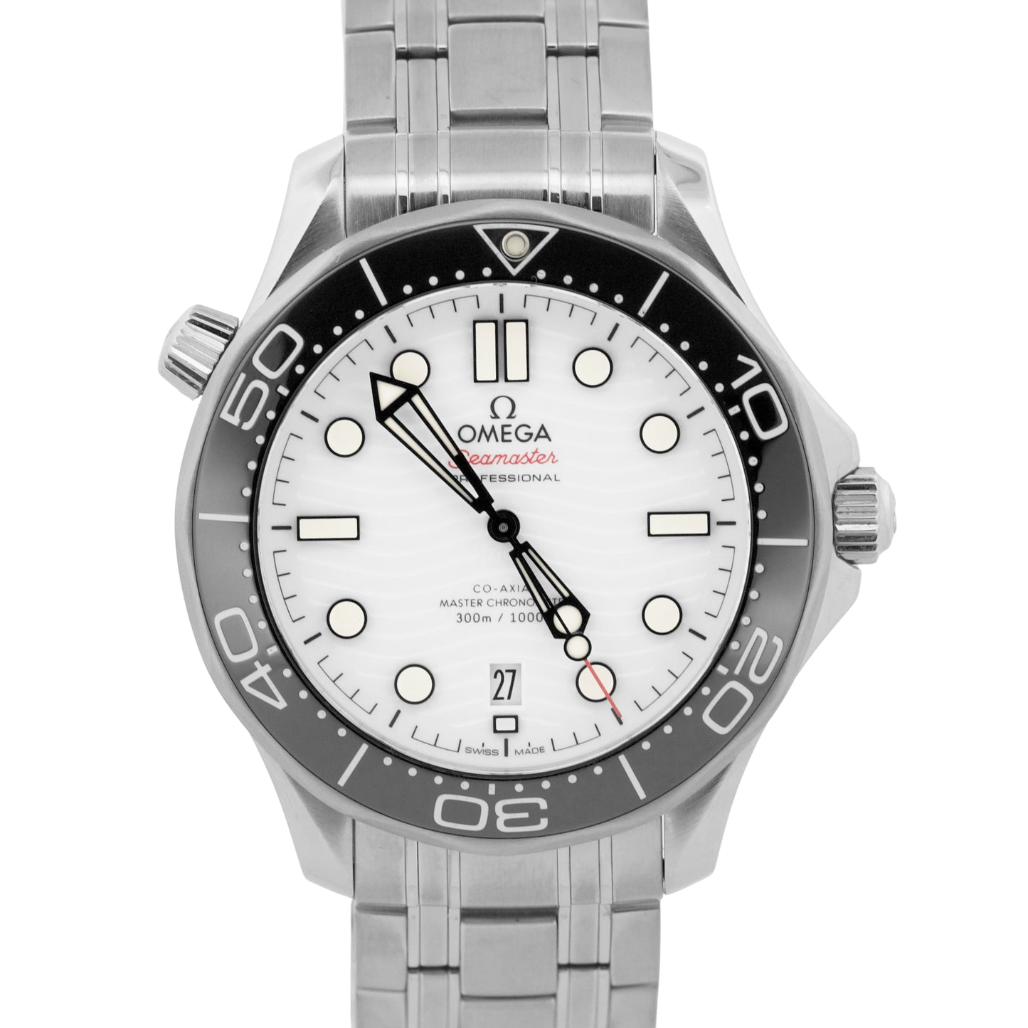 Omega Seamaster Diver 300M 42mm WHITE WAVE Steel 210.30.42.20.04.001 Watch BOX