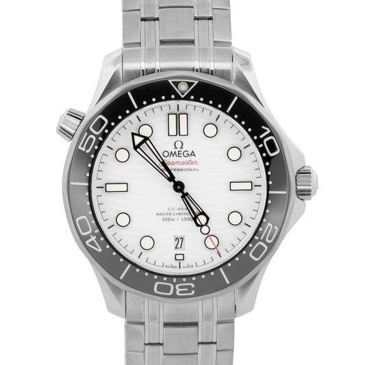 Omega Seamaster Diver 300M 42mm WHITE WAVE Steel 210.30.42.20.04.001 Watch BOX