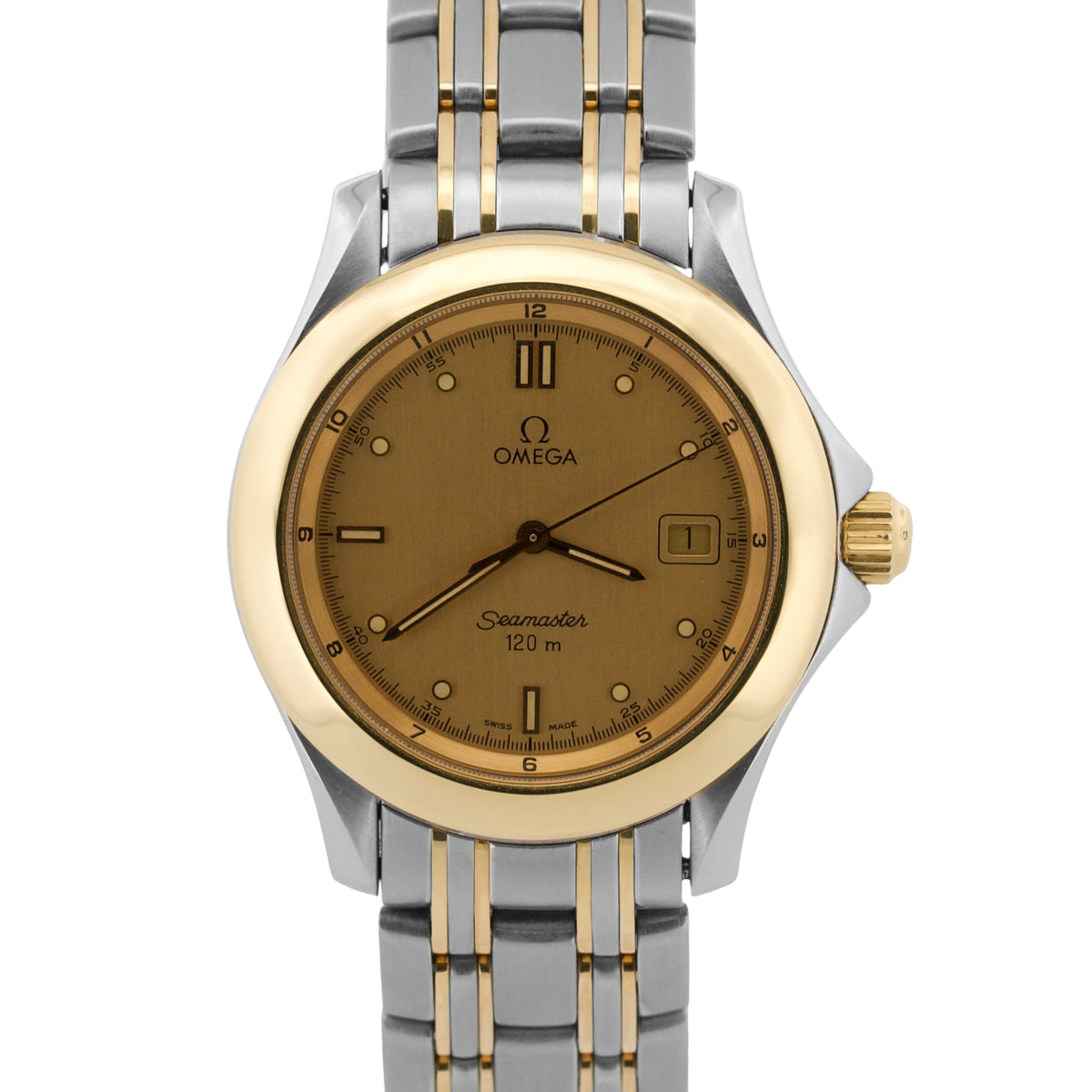 Omega Seamaster 2311.10.00 Champagne 18K Gold Steel Quartz 36mm Watch Box Papers