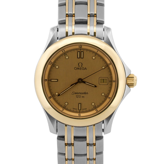 Omega Seamaster 2311.10.00 Champagne 18K Gold Steel Quartz 36mm Watch Box Papers