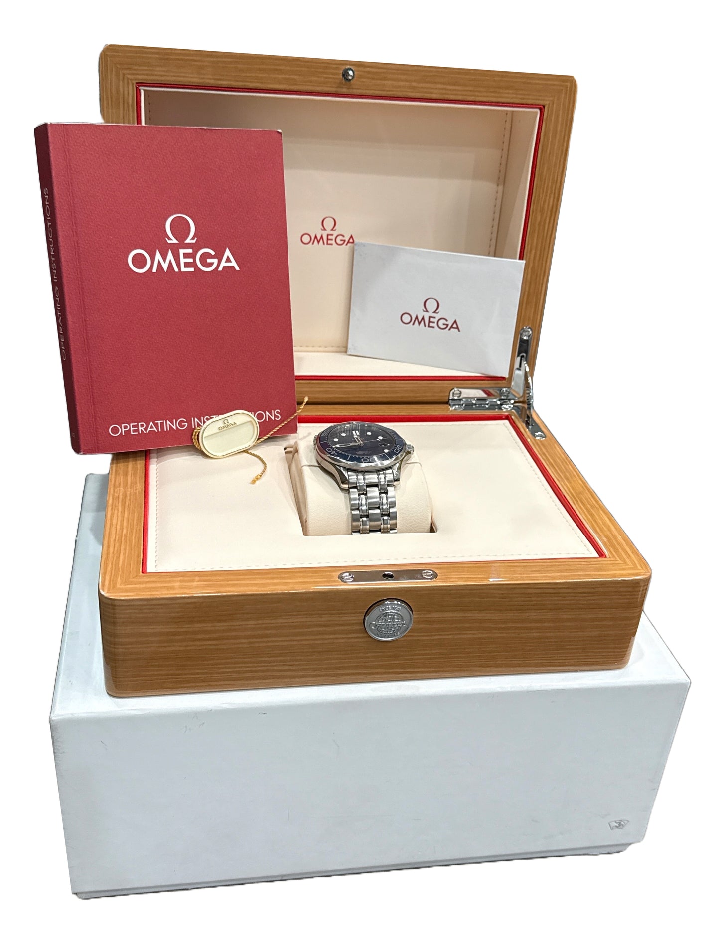 MINT Omega Seamaster Professional BLUE 41mm Steel Date 212.30.41.20.03.001 BOX