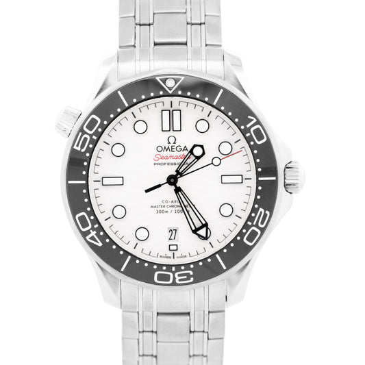 MINT Omega Seamaster Diver 300M 42mm WHITE WAVE Steel 210.30.42.20.04.001 BOX