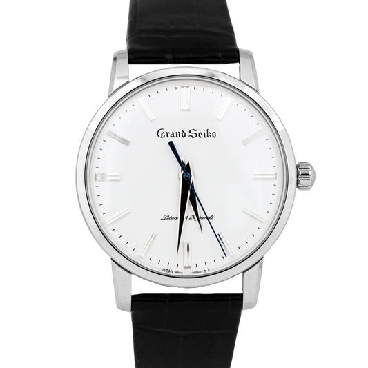2017 Grand Seiko Elegance 38mm White Stainless Leather Manual Watch SBGW253 B+P