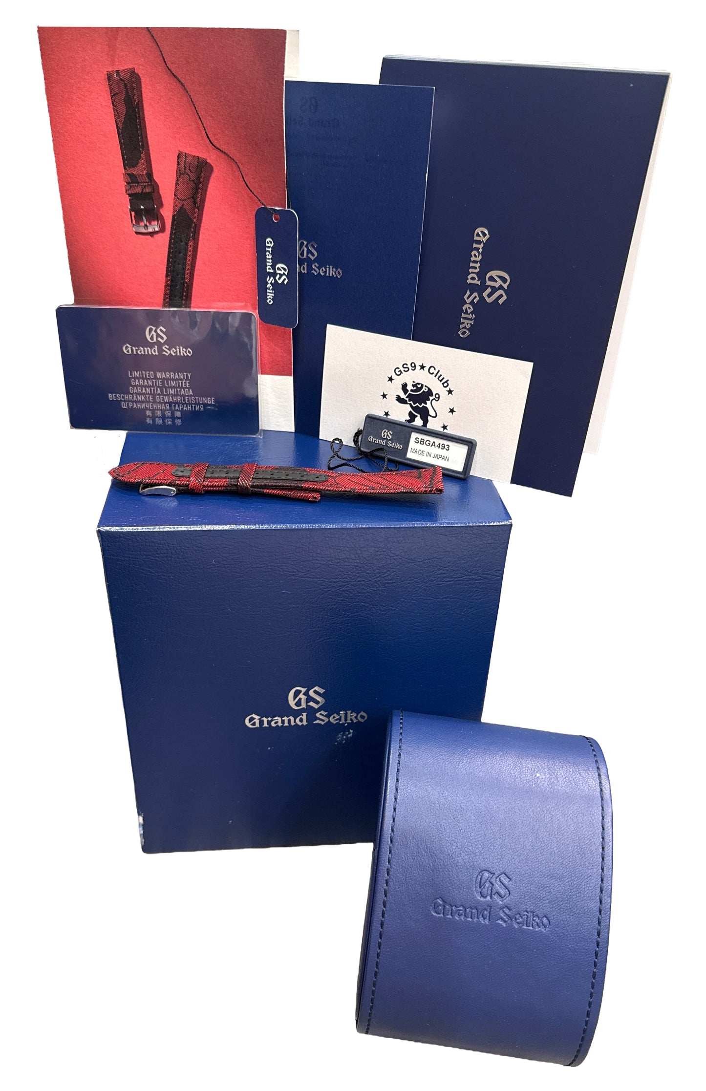 2023 PAPERS Grand Seiko Heritage KATANA Red Limited SBGA493G Steel Date 40mm BOX