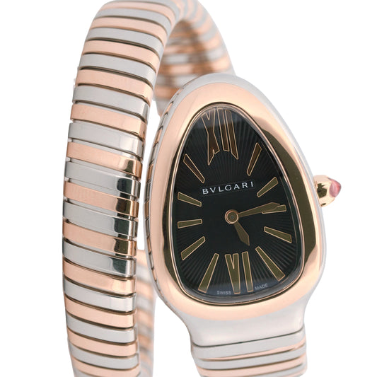 2024 PAPERS BVLGARI Bulgari Serpenti Tubogas 35mm 18K Rose Gold Steel 102123 BOX