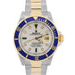 1999 Rolex Submariner Date SERTI MOP DIAMOND 40mm 18K GOLD BUCKLE Steel 16613