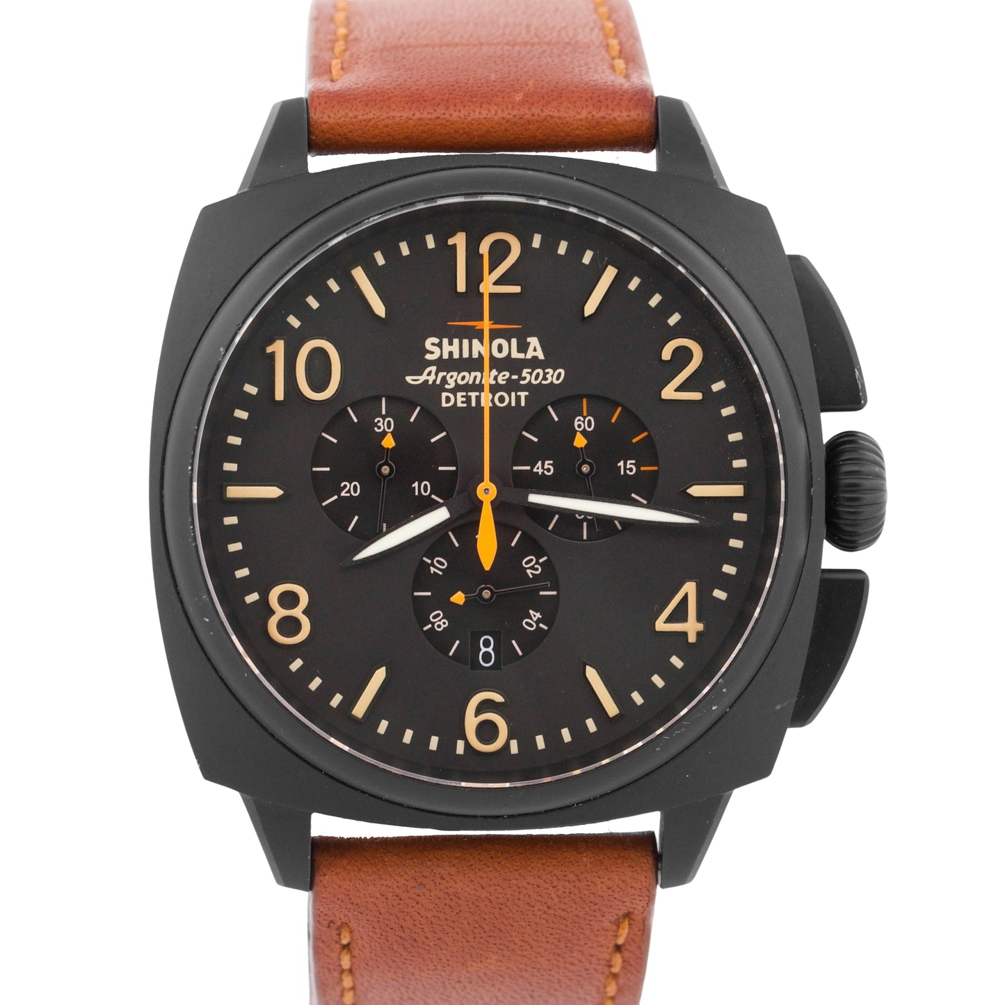 Shinola THE BRAKEMAN CHRONO Black PVD Steel 46mm Leather Quartz S0110000123