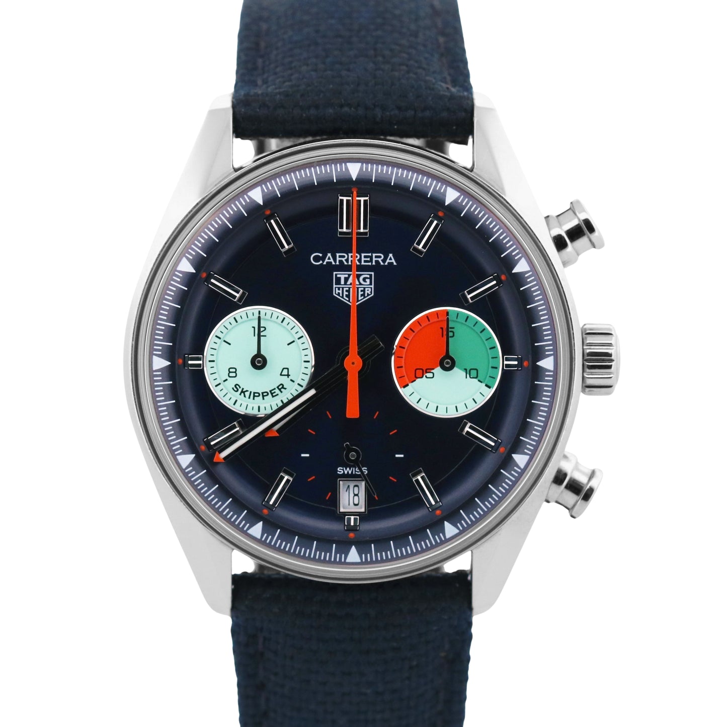 PAPERS Tag Heuer Carrera Skipper BLUE Stainless Steel 39mm CBS2213.FN6002 BOX