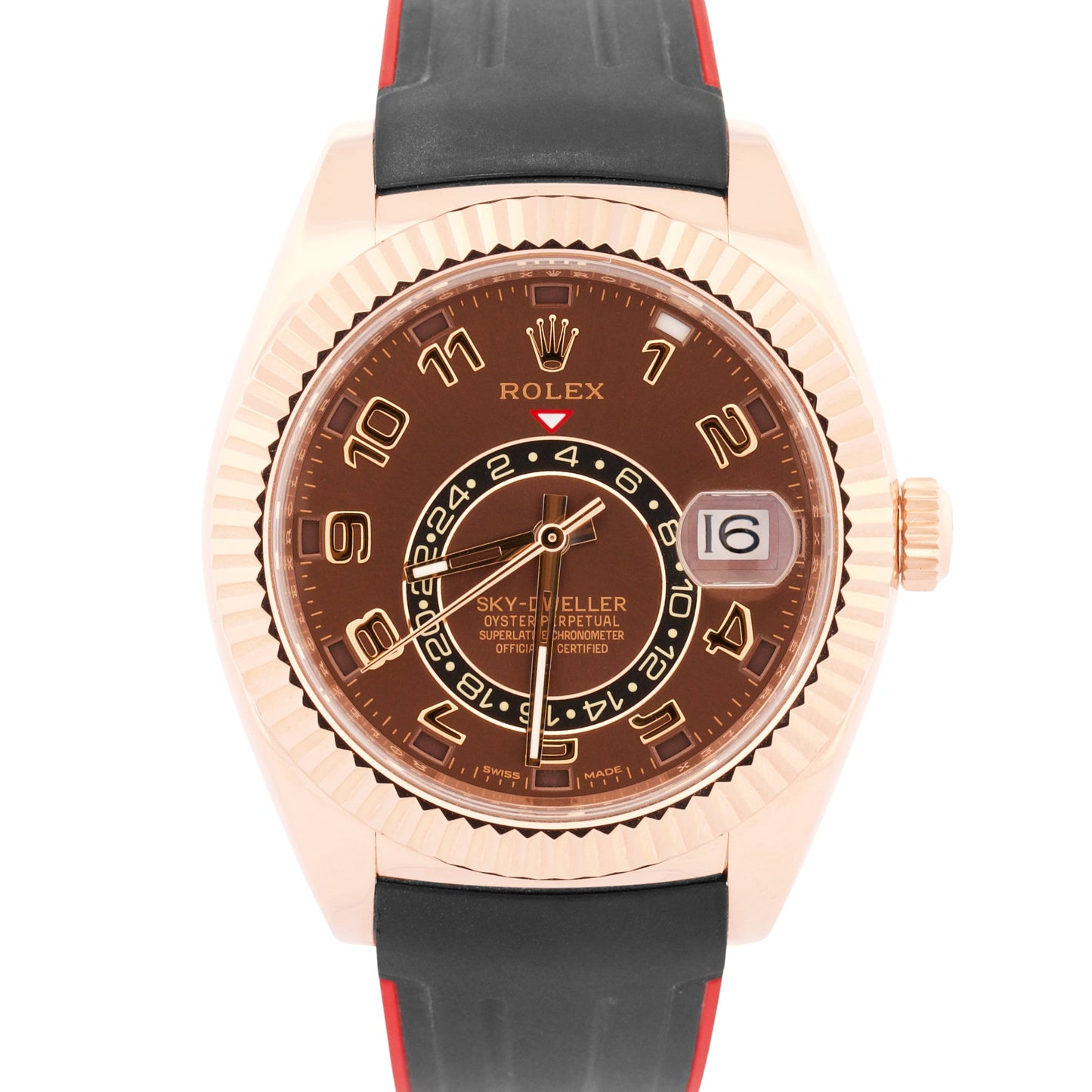 2016 PAPERS Rolex Sky-Dweller CHOCOLATE ARABIC 42mm 18K Rose Gold 326135 BOX