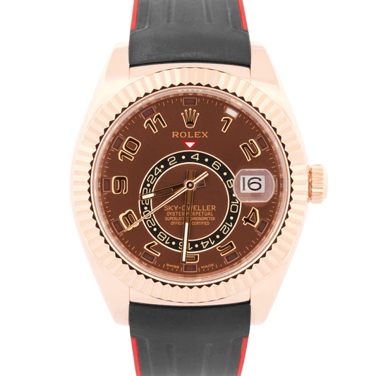 2016 PAPERS Rolex Sky-Dweller CHOCOLATE ARABIC 42mm 18K Rose Gold 326135 BOX