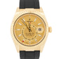 Rolex Sky-Dweller 18K Yellow Gold CHAMPAGNE Oysterflex Rubber 42mm 326238 BOX