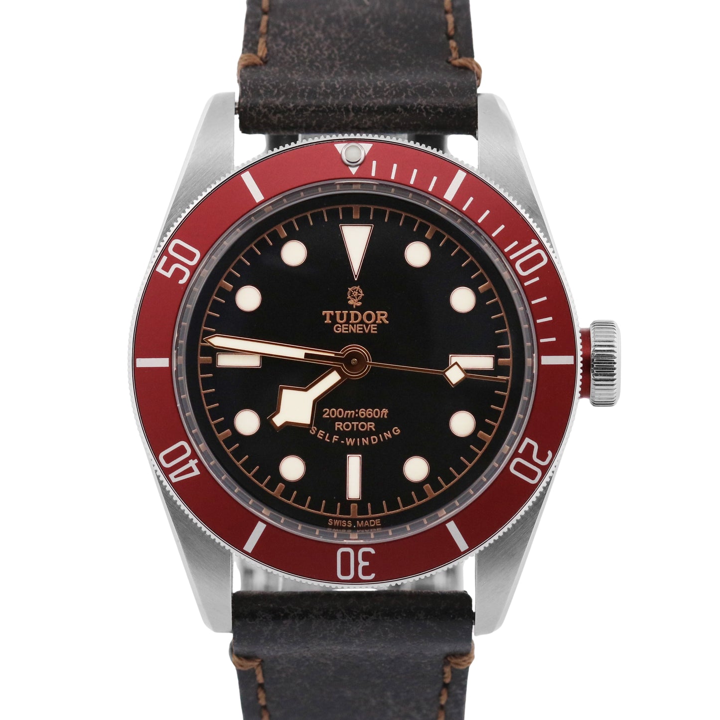 2016 PAPERS Tudor Heritage Black Bay RED Steel SMILEY 41mm 79220R Watch BOX
