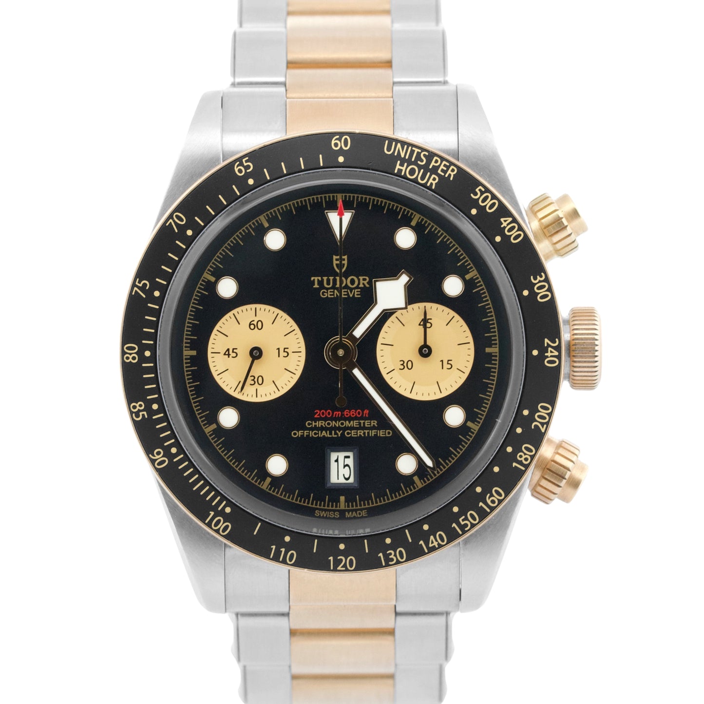 PAPERS Tudor Black Bay Chrono S&G 41mm 18K Yellow Gold Black Steel 79363N BOX