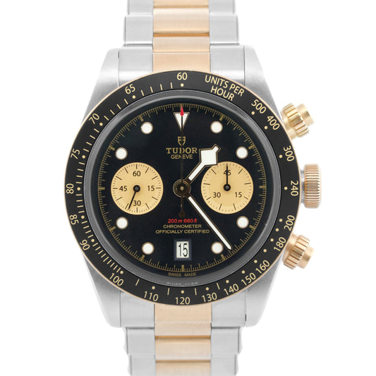 PAPERS Tudor Black Bay Chrono S&G 41mm 18K Yellow Gold Black Steel 79363N BOX