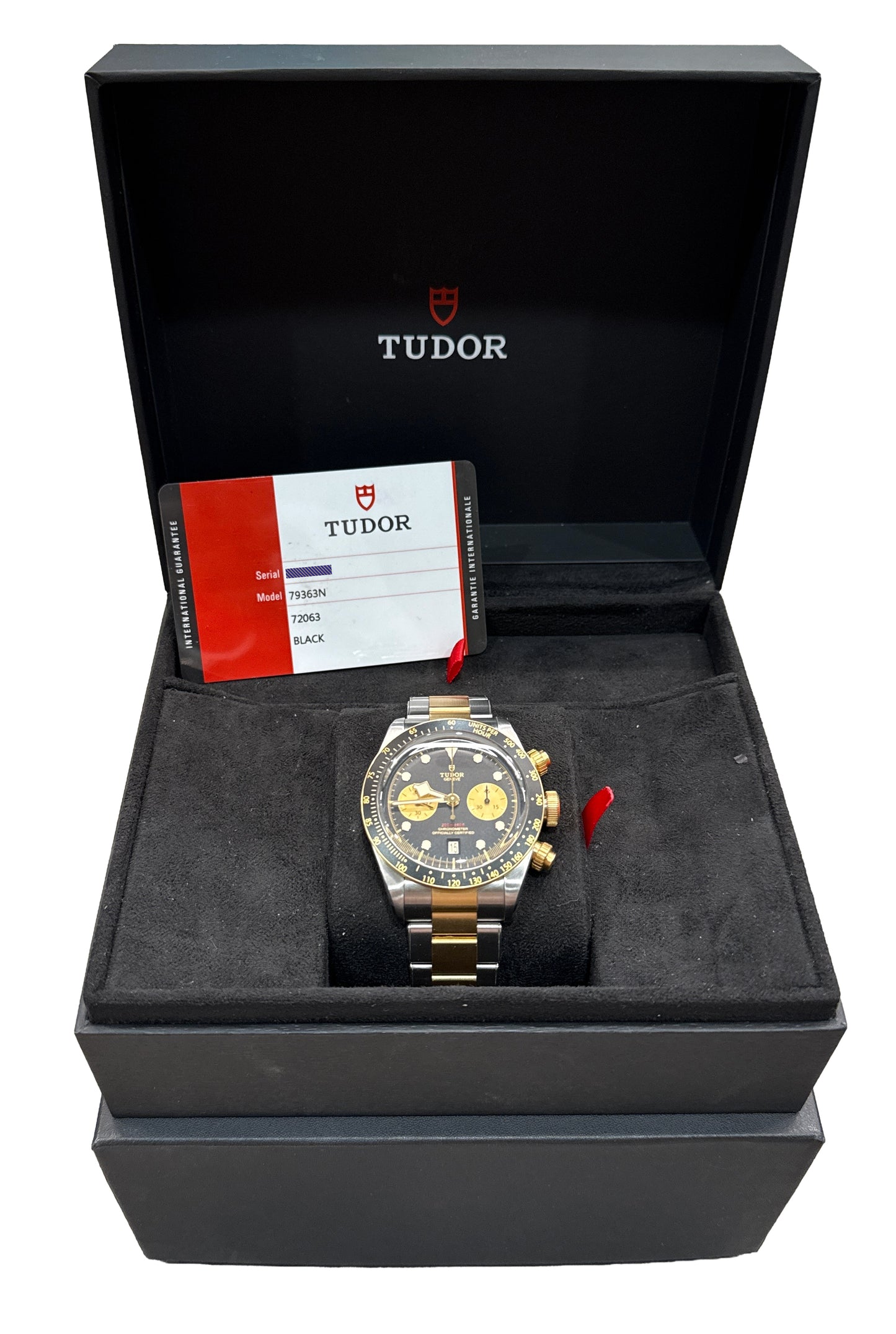 PAPERS Tudor Black Bay Chrono S&G 41mm 18K Yellow Gold Black Steel 79363N BOX