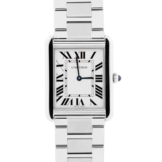Cartier Tank Solo Large SILVER ROMAN 27mm Stainless Steel Quartz 3169 W5200014