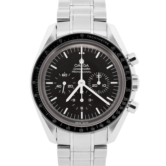 2017 PAPERS Omega Speedmaster Moonwatch BLACK Steel 42mm 311.30.42.30.01.005 BOX