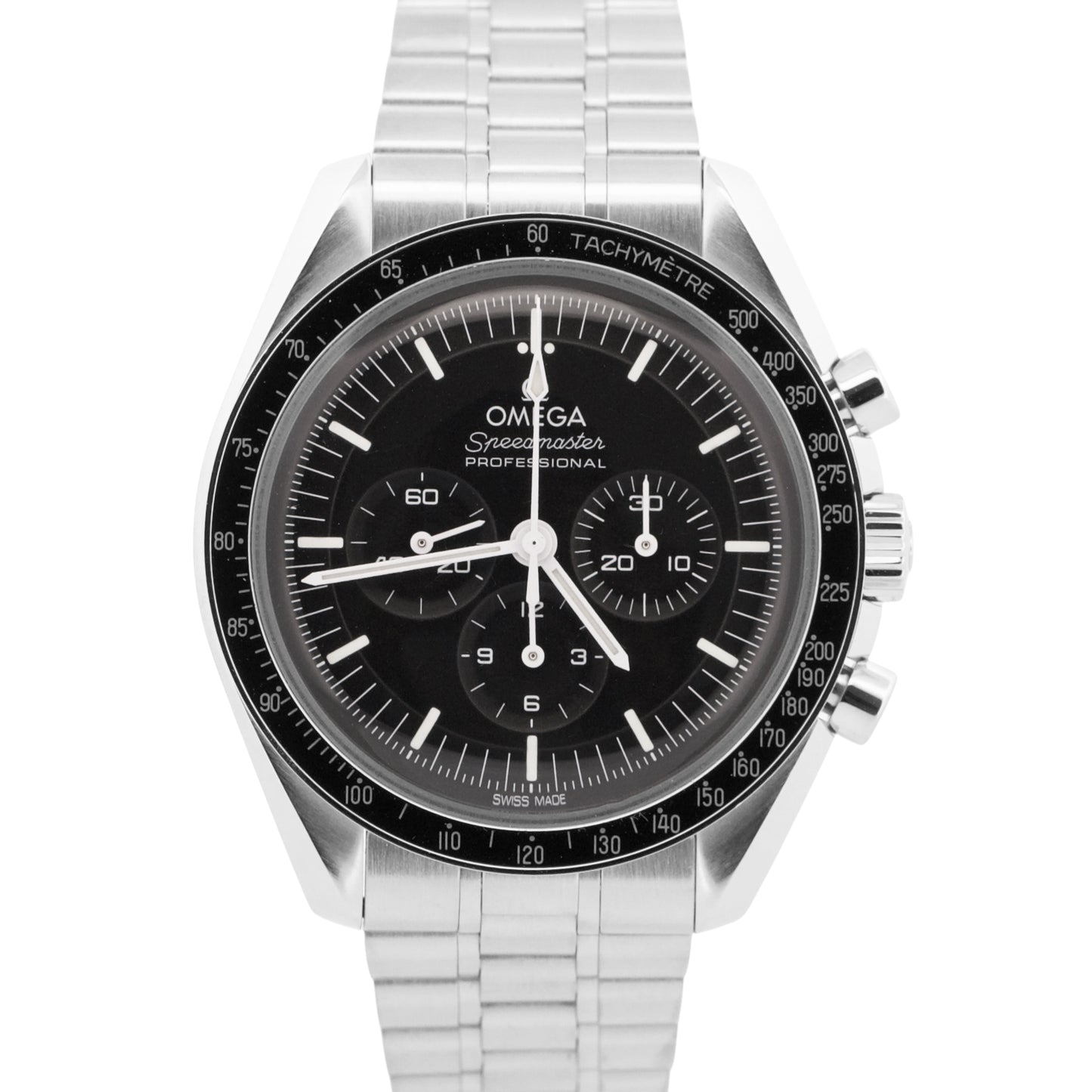 PAPERS Omega Speedmaster Moonwatch 42mm BLACK Steel 310.30.42.50.01.001 BOX