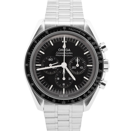 PAPERS Omega Speedmaster Moonwatch 42mm BLACK Steel 310.30.42.50.01.001 BOX