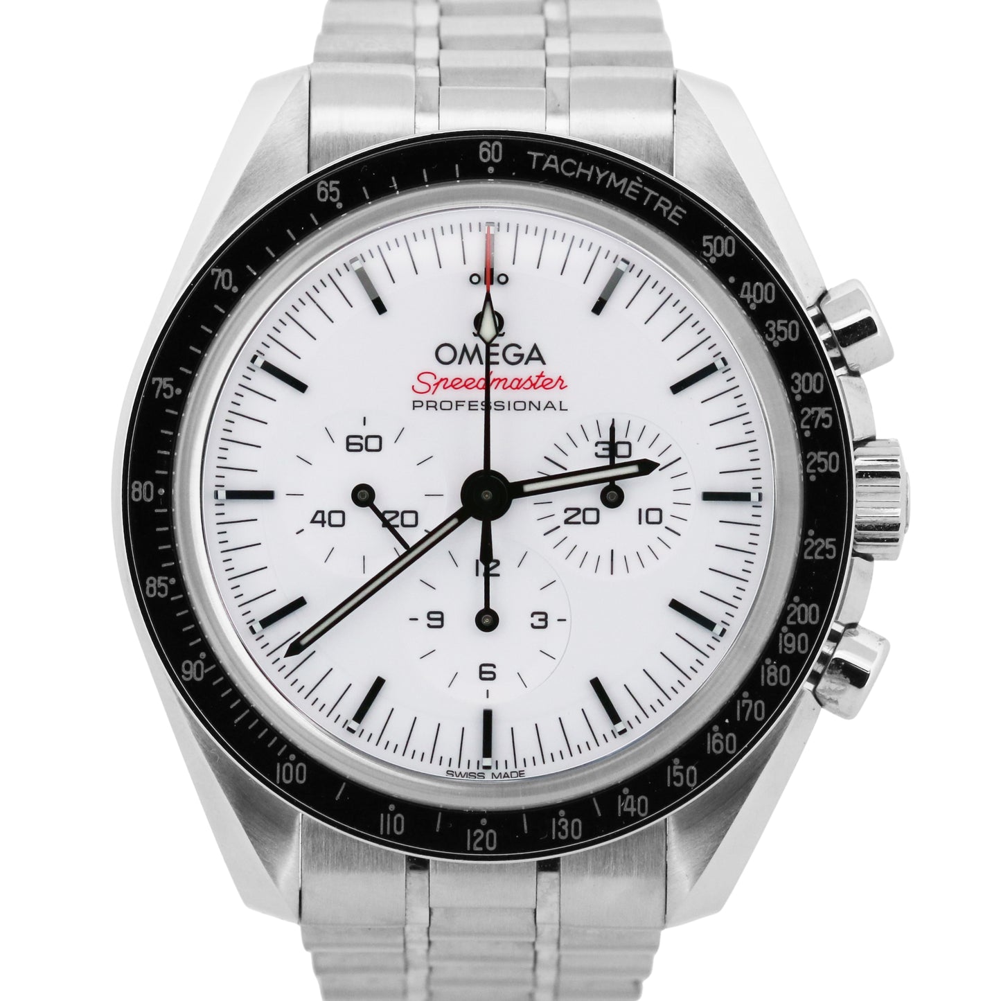 PAPERS Omega Speedmaster Moonwatch WHITE 42mm Steel 310.30.42.50.04.001 BOX