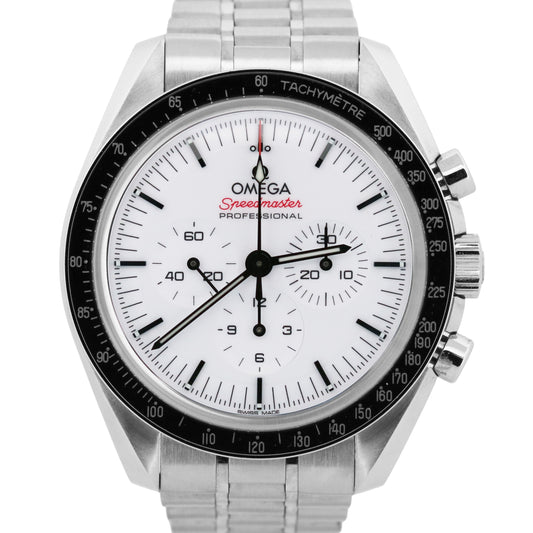 PAPERS Omega Speedmaster Moonwatch WHITE 42mm Steel 310.30.42.50.04.001 BOX