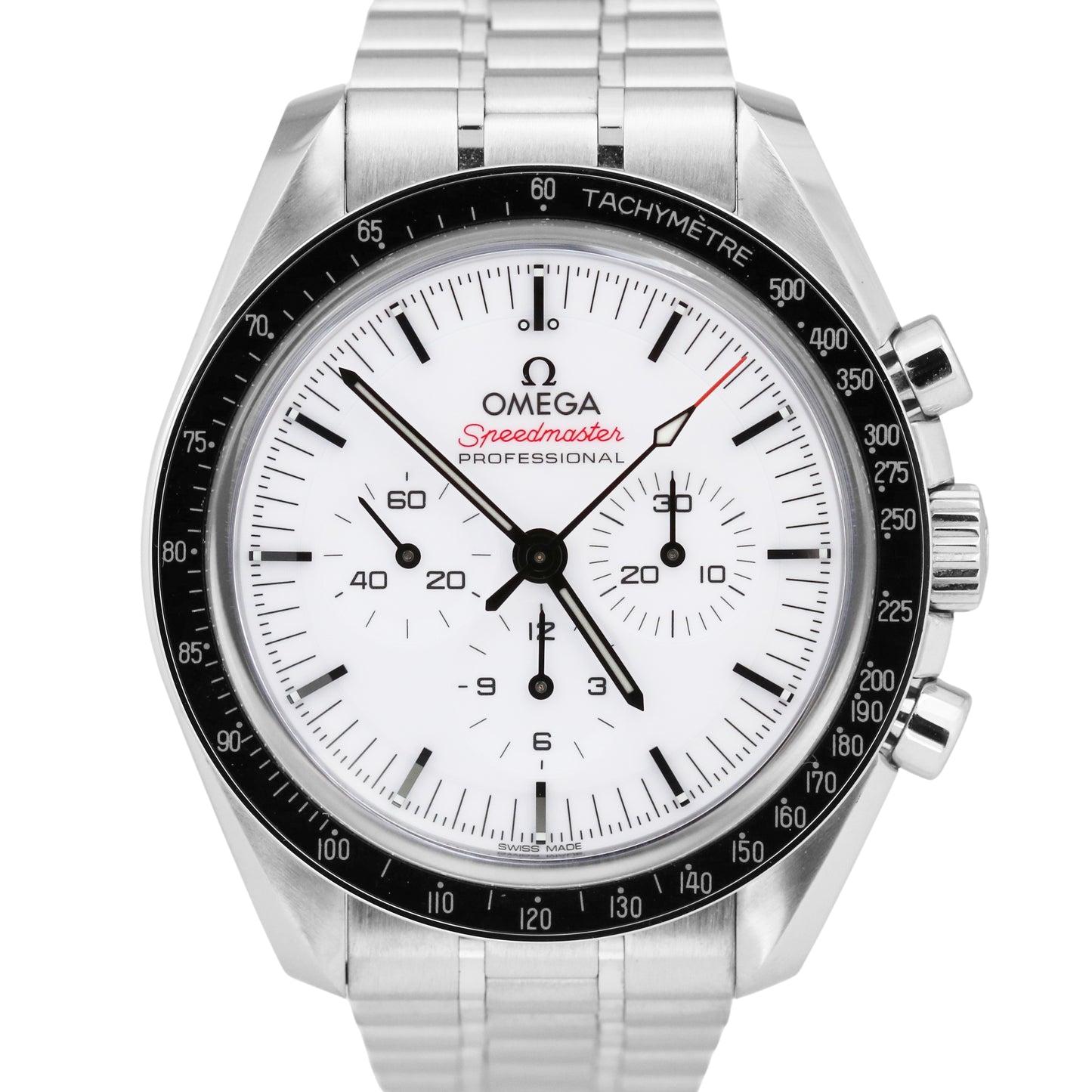PAPERS Omega Speedmaster Moonwatch WHITE 42mm Steel 310.30.42.50.04.001 BOX