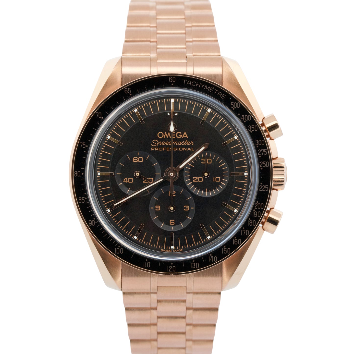 2022 PAPERS Omega Speedmaster Moonwatch 18K Gold 42mm 310.60.42.50.01.001 BOX