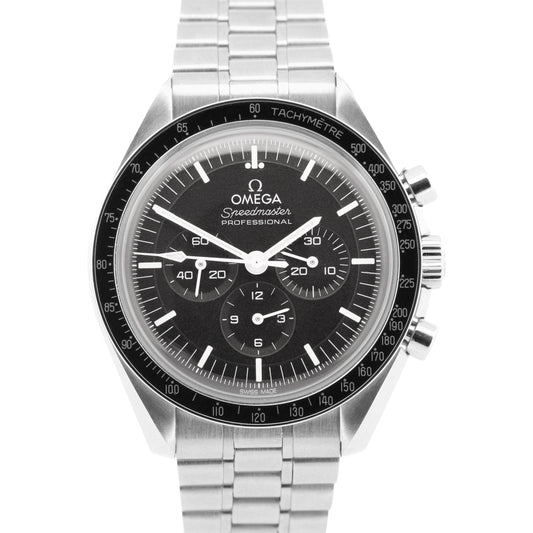 2024 PAPERS Omega Speedmaster Moonwatch 42mm Black Steel 310.30.42.50.01.001 BOX