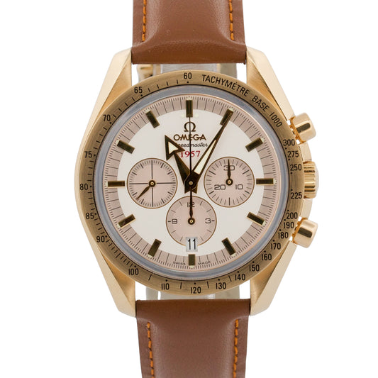 2018 Omega Speedmaster 321.53.42.50.02.001 Broad Arrow 42mm 18K Gold Box Papers