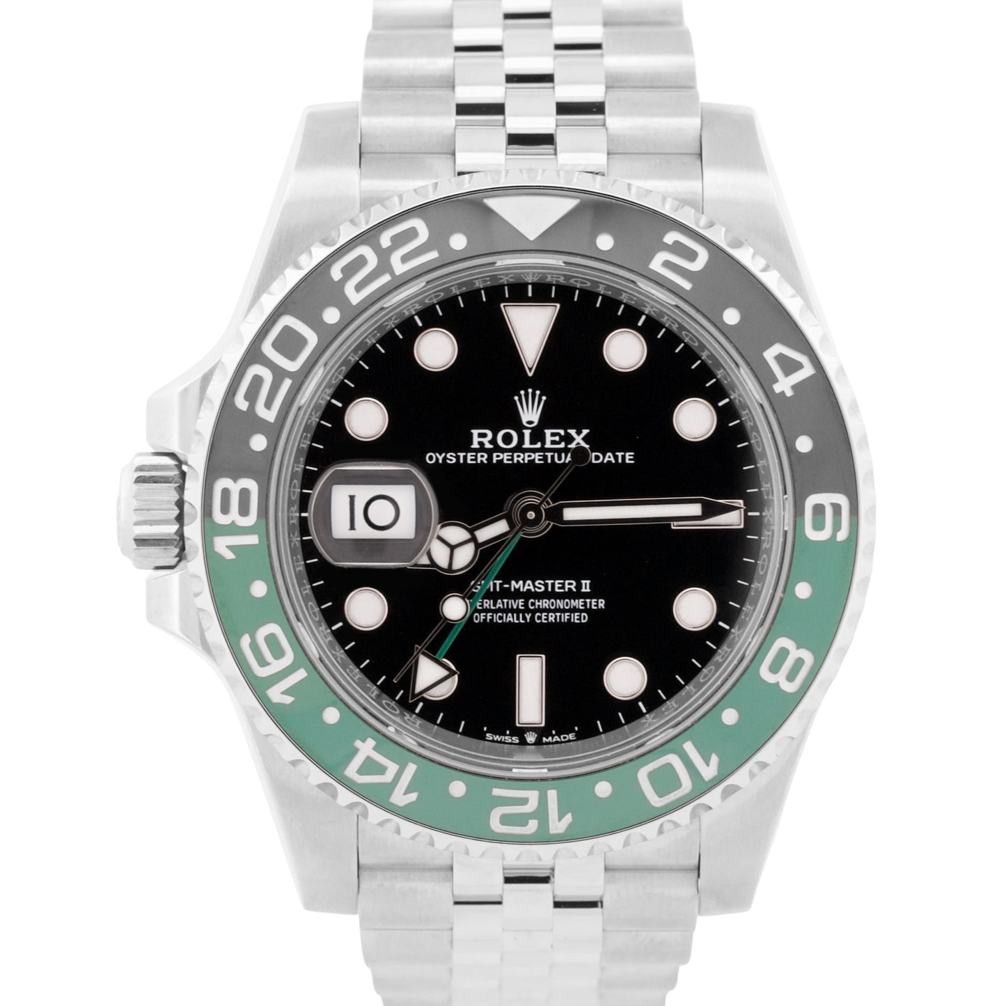 2024 PAPERS Rolex GMT-Master II SPRITE Green Black JUBILEE Watch 126720 VTNR BOX