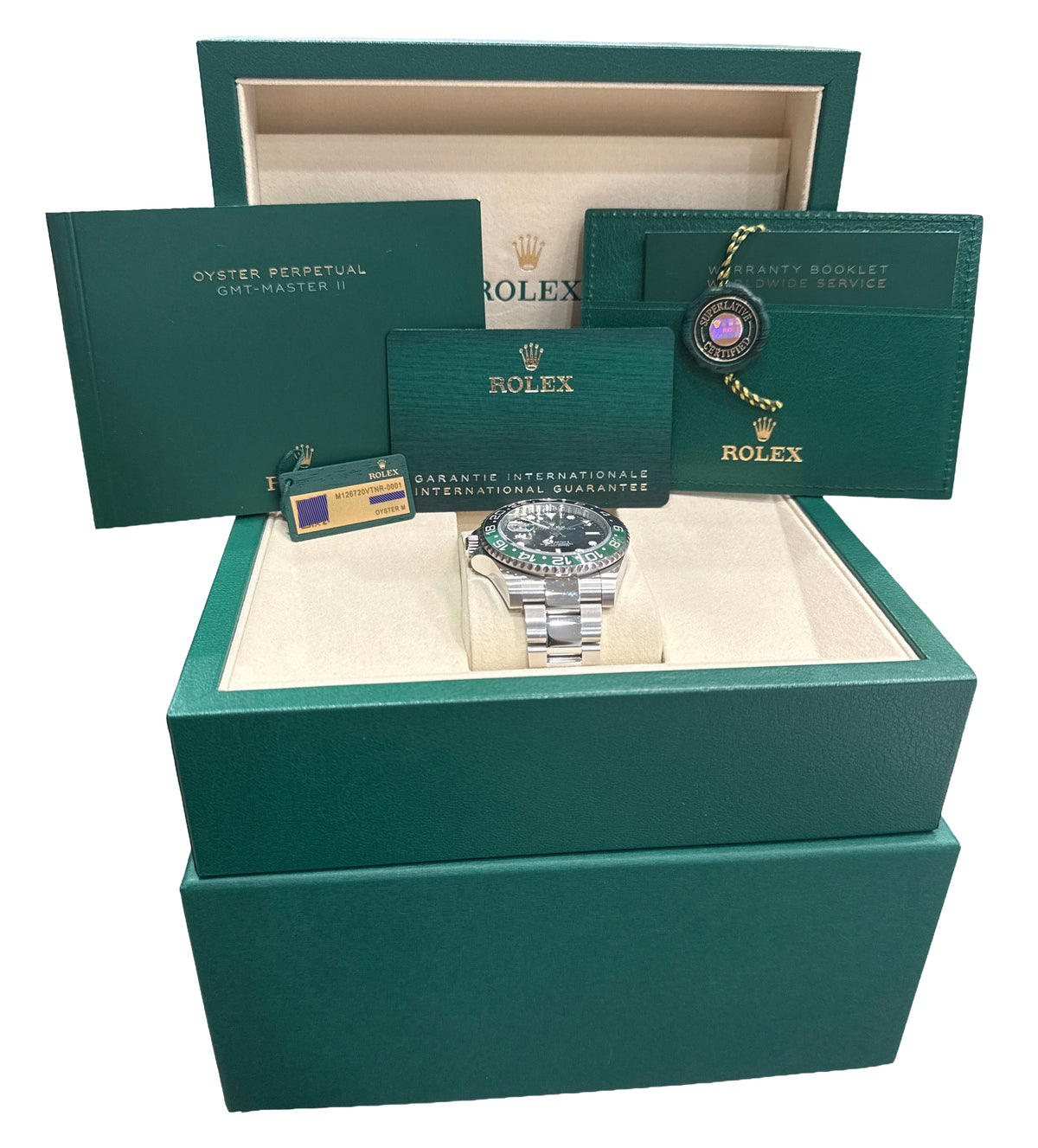 New 2026 Rolex GMT-Master II 126720 VTNR Sprite Green Oyster 40mm Box Papers