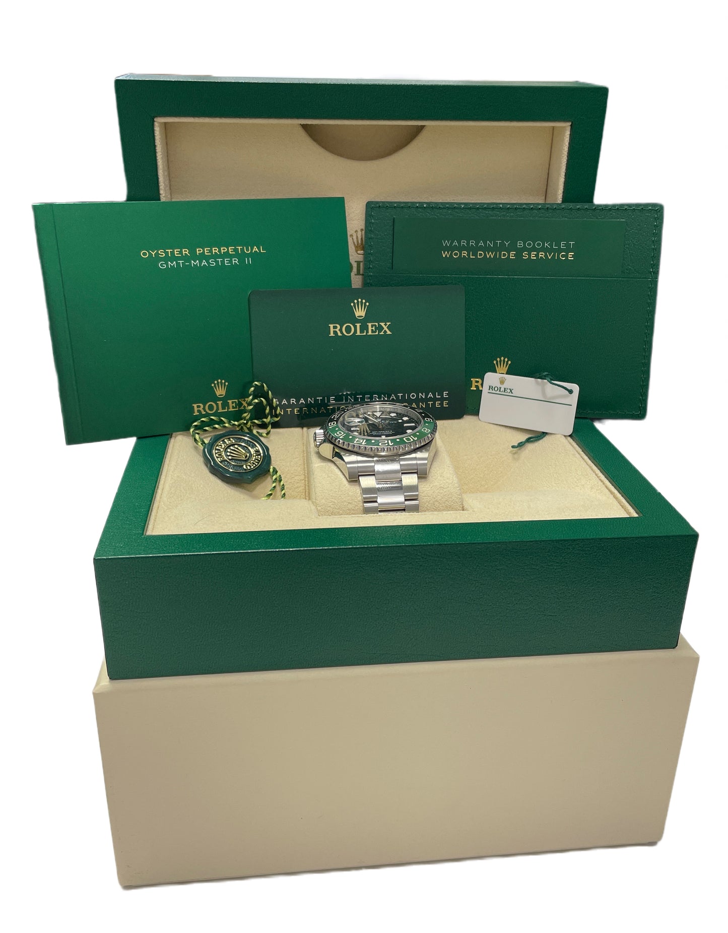 NEW MARCH 2024 Rolex GMT-Master II SPRITE GREEN 126720 VTNR Oyster Watch BOX