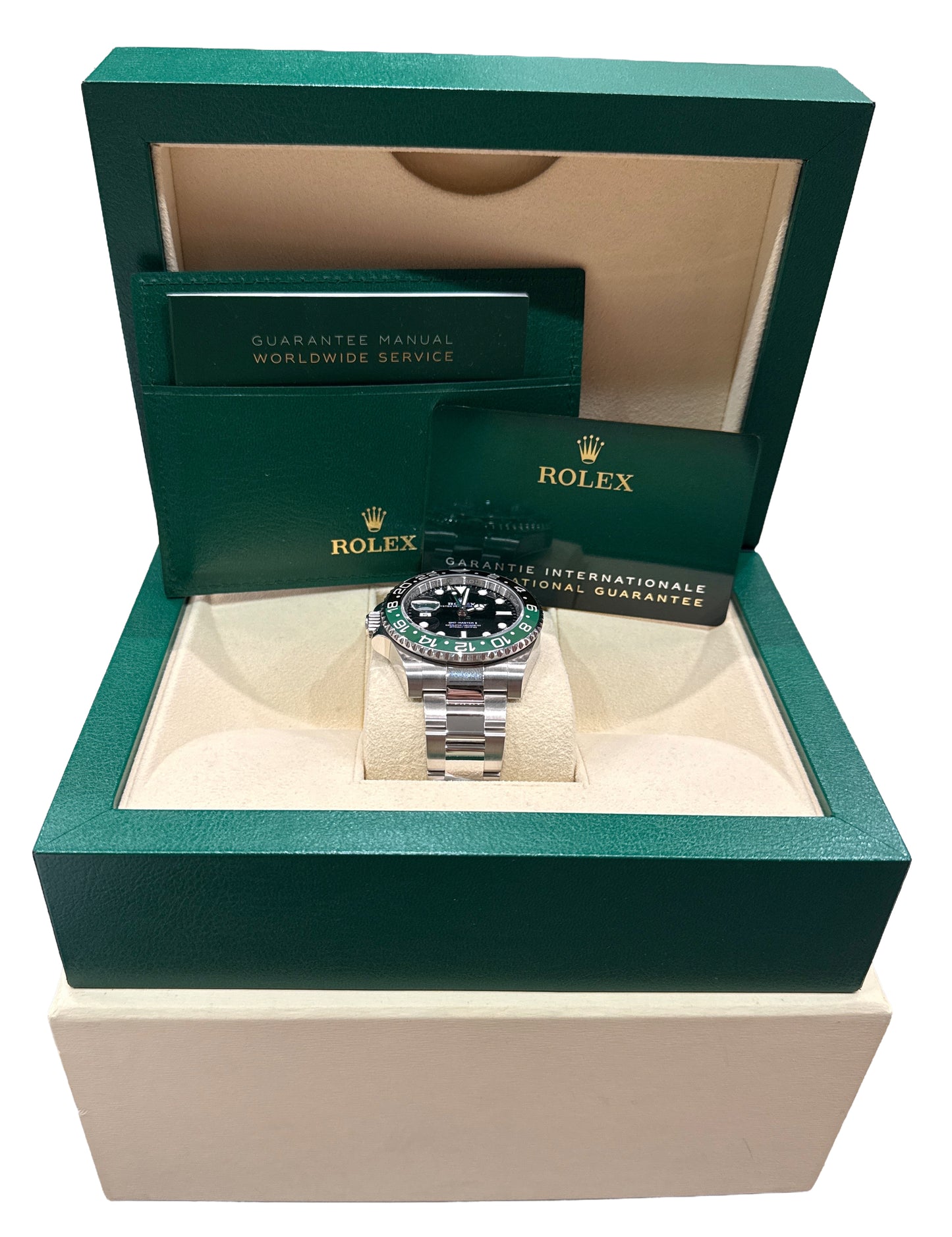 2024 PAPERS Rolex GMT-Master II SPRITE Green Black OYSTER Watch 126720 VTNR BOX