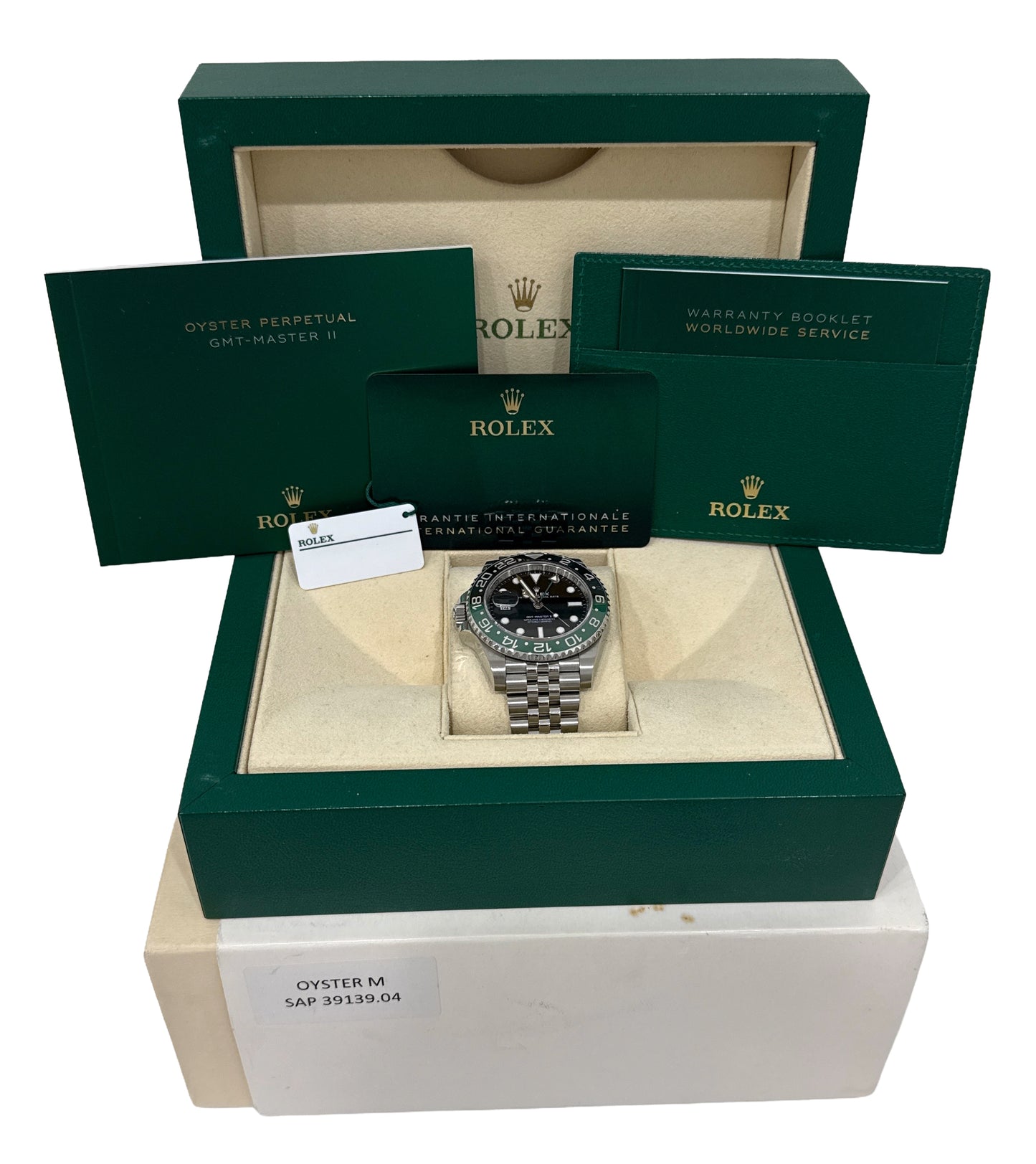2023 PAPERS Rolex GMT-Master II SPRITE Green Black JUBILEE Watch 126720 VTNR BOX