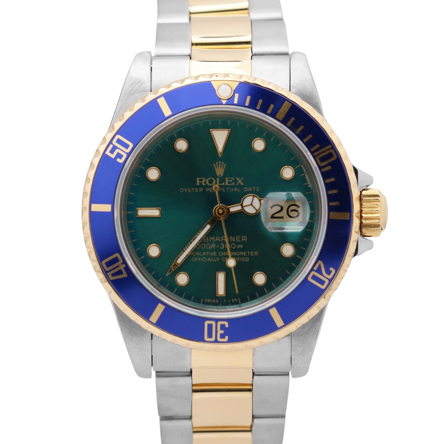 Rolex Submariner Date Blue Two-Tone 18K Yellow Gold 40mm Oyster Watch 16803