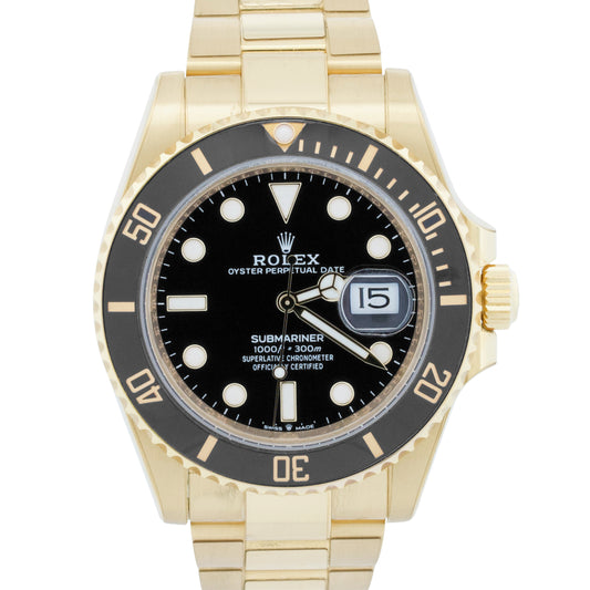 2024 PAPERS Rolex Submariner Date 41mm BLACK 18K Gold Ceramic 126618 LN BOX