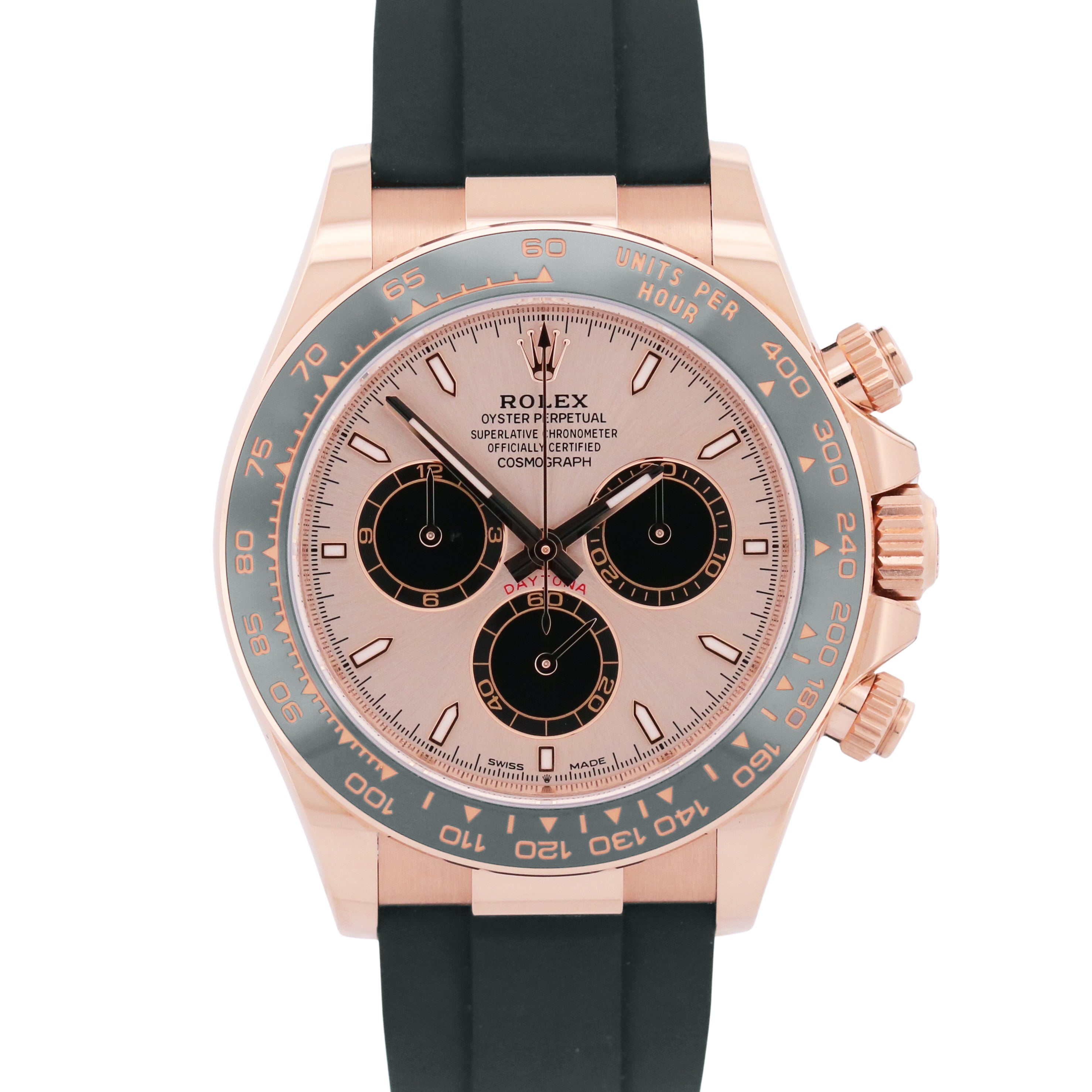 2025 PAPERS Rolex Daytona 18K Rose Gold SUNDUST Oysterflex Rubber
