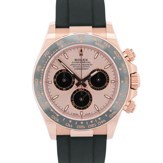 2025 PAPERS Rolex Daytona 18K Rose Gold SUNDUST Oysterflex Rubber 126515 LN BOX