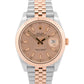 Rolex DateJust 41mm SUNDUST PINK Steel 18K Rose Gold JUBILEE Fluted 126331 BOX