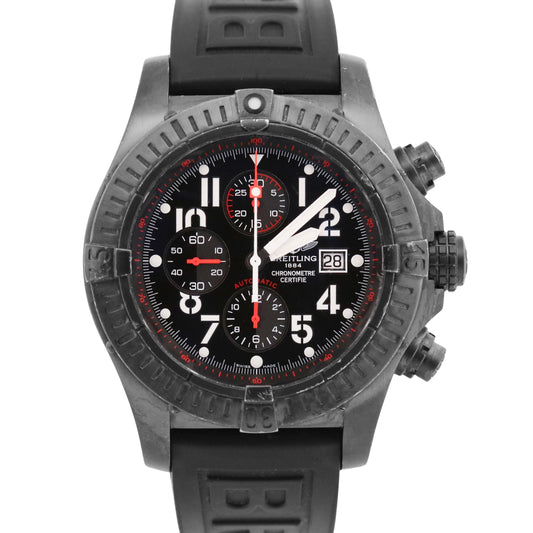 PAPERS Breitling Super Avenger Chronograph 48mm BLACK Steel PVD M13370 BOX