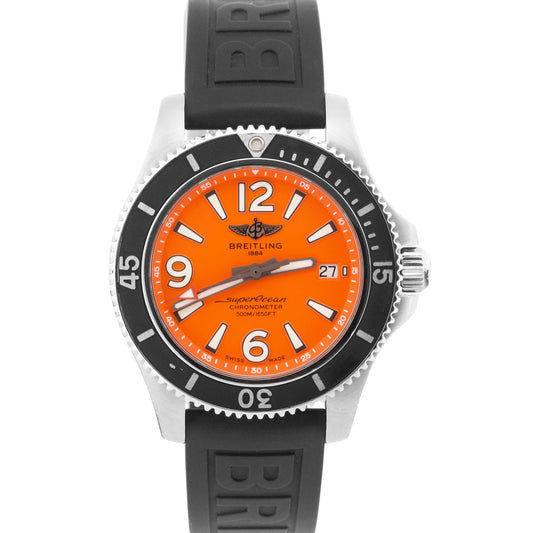 Breitling Superocean ORANGE Stainless Steel Rubber 42mm A17366 Automatic BOX