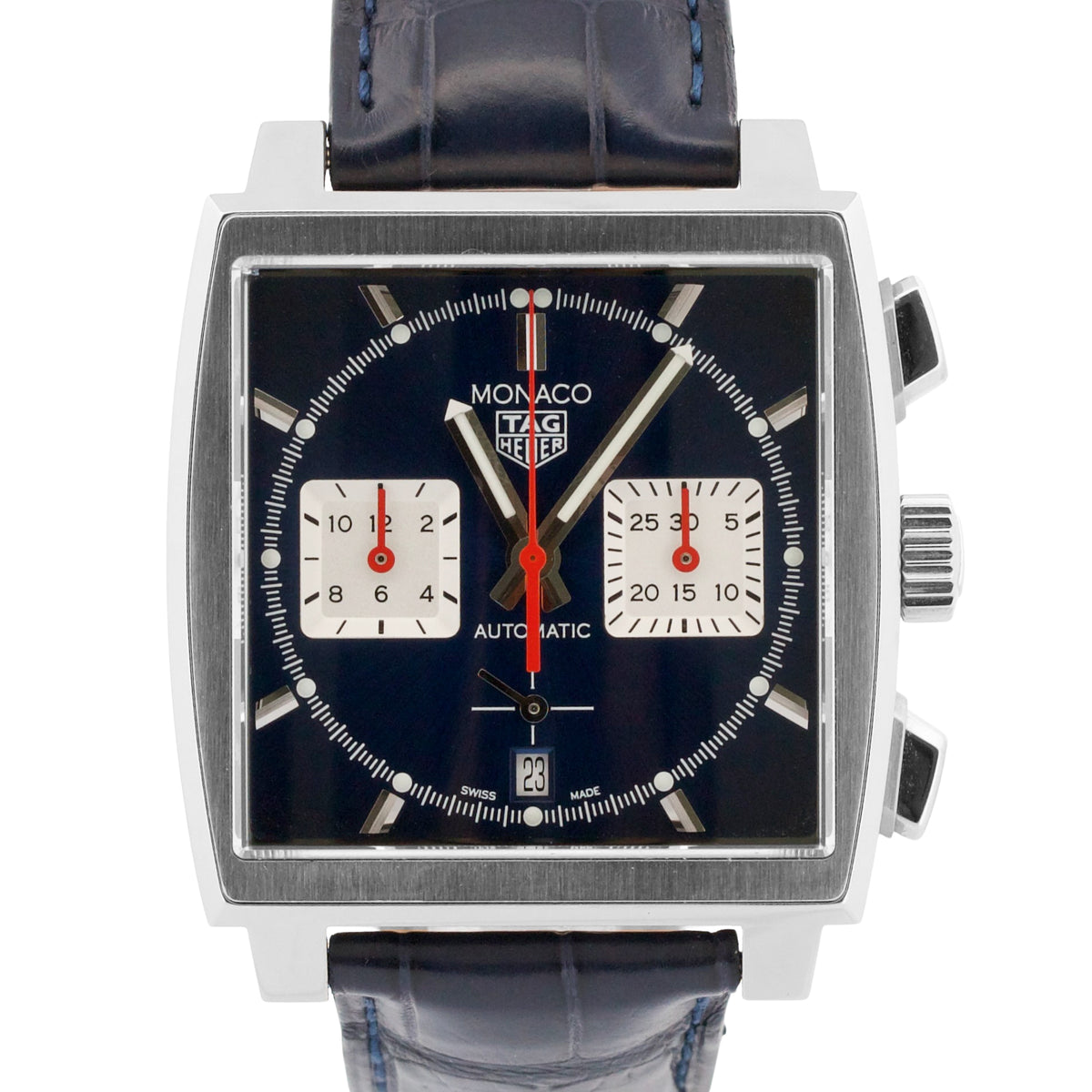 Tag Heuer Monaco CBL2111.FC6453 Blue Leather Stainless Steel 39mm Box Papers