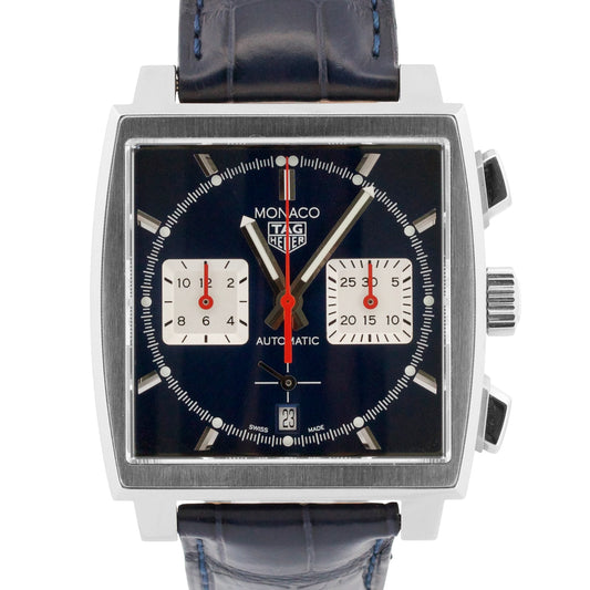 Tag Heuer Monaco CBL2111.FC6453 Blue Leather Stainless Steel 39mm Box Papers