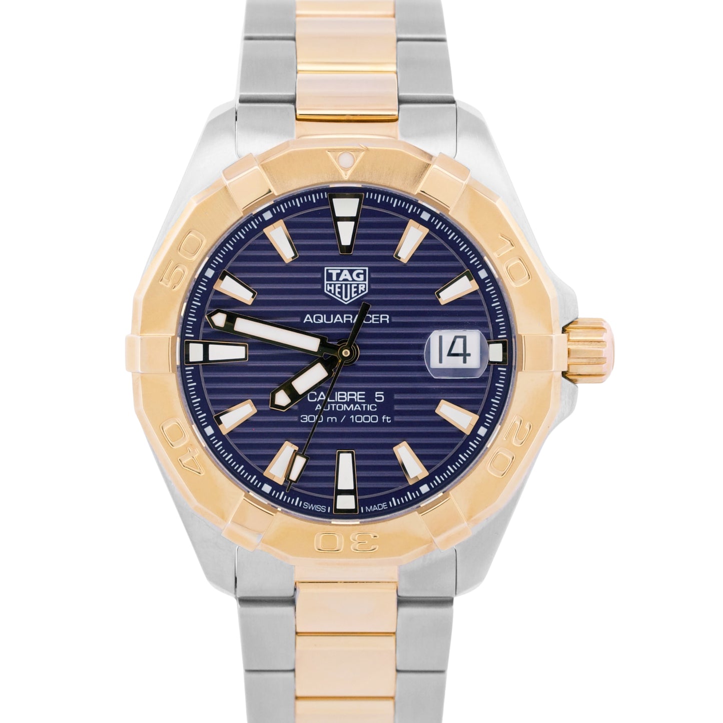 2021 PAPERS Tag Heuer Aquaracer Date BLUE Steel Gold WBD2120.BB0930 41mm BOX