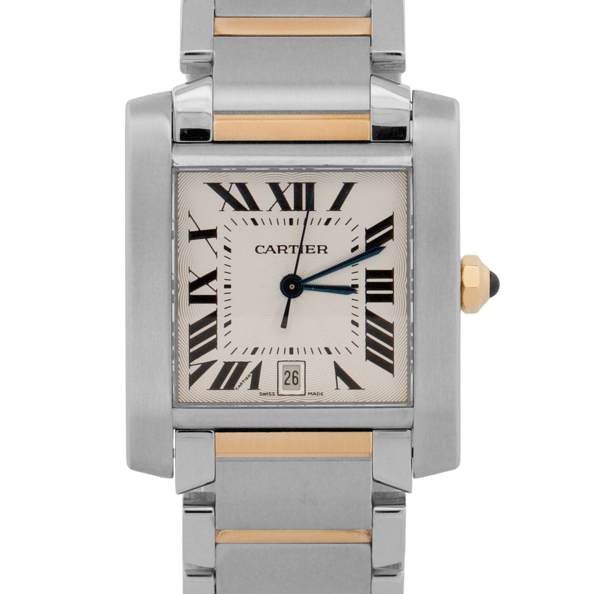 2013 Ladies Cartier Tank Francaise 2302 W51005Q4 18K Gold Steel 27mm Papers