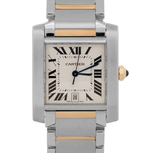2013 Ladies Cartier Tank Francaise 2302 W51005Q4 18K Gold Steel 27mm Papers