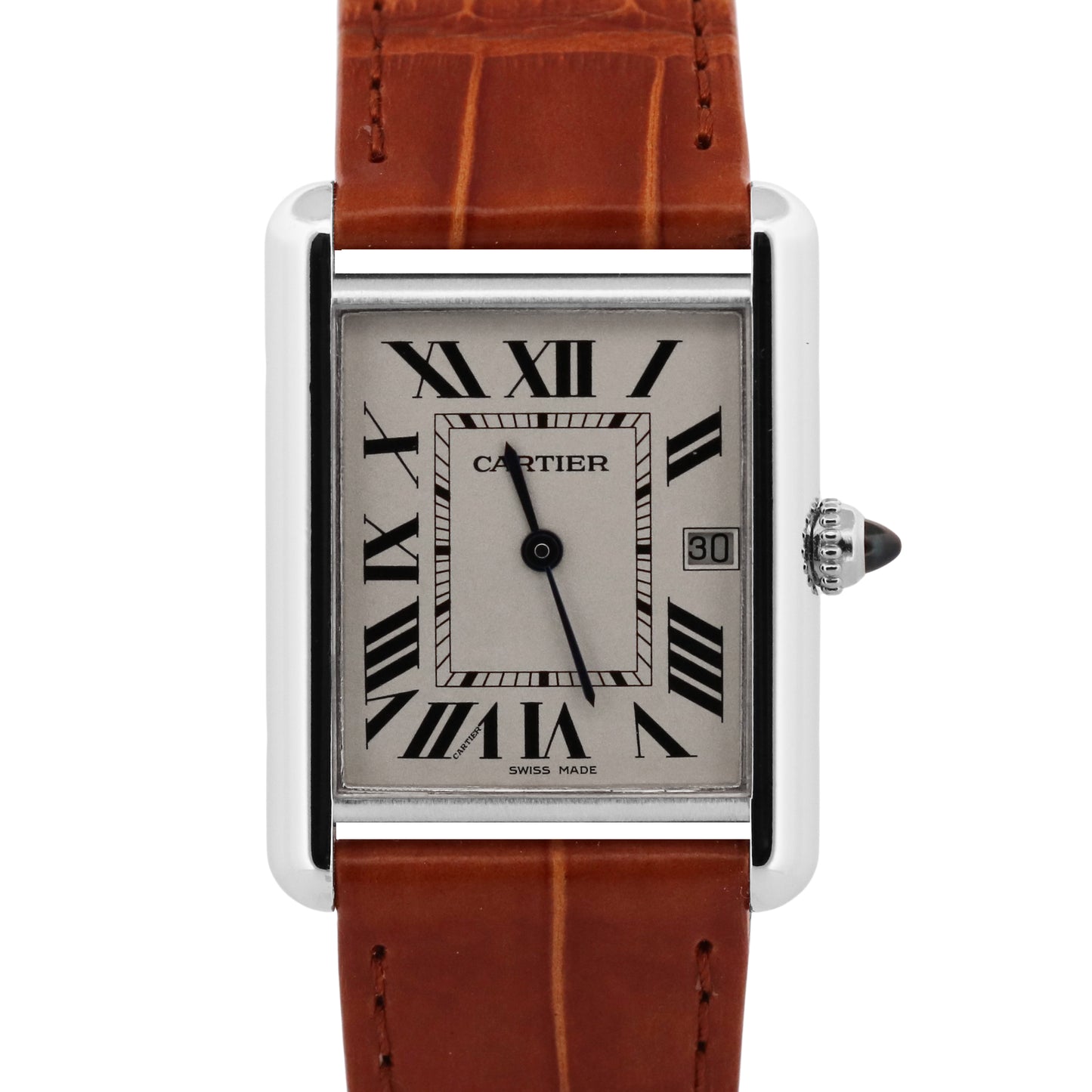 2026 SERVICE Cartier Tank Louis 23mm x 30mm 18K White Gold Leather 2678 W1540956