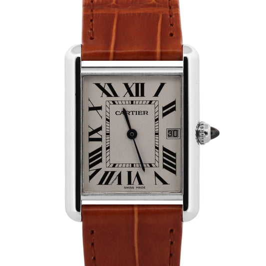 2026 SERVICE Cartier Tank Louis 23mm x 30mm 18K White Gold Leather 2678 W1540956
